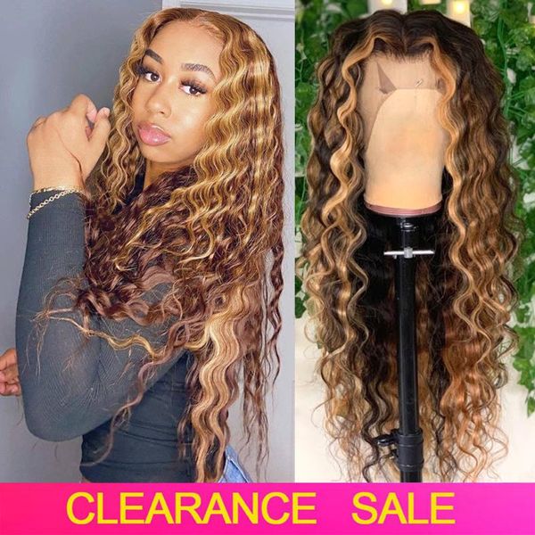 lace wigs ombre deep wave curly front wig highlight brazilian frontal t part wet and wavy human hair, Black;brown
lace wigs ombre deep wave curly front wig highlight brazilian frontal t part wet and wavy human hair, Black;brown