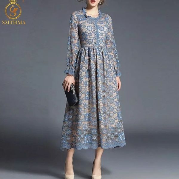 fashion floral long dress women's elegant temperament lace hollow out o-neck pleated vestidos 210520, Black;gray
fashion floral long dress women's elegant temperament lace hollow out o-neck pleated vestidos 210520, Black;gray