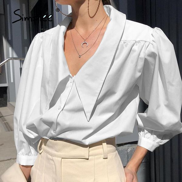 women's blouses & shirts simplee cotton doll collar solid women blouse chic office spring puff sleeve high street casual shirt 2021, White
women's blouses & shirts simplee cotton doll collar solid women blouse chic office spring puff sleeve high street casual shirt 2021, White