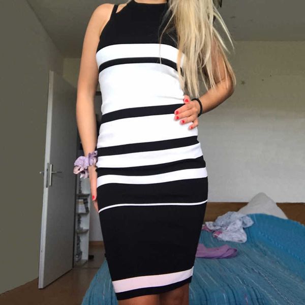 women dress bodycon stretch sleeveless vintage striped party es knitted casual elegant 210531, Black;gray
women dress bodycon stretch sleeveless vintage striped party es knitted casual elegant 210531, Black;gray