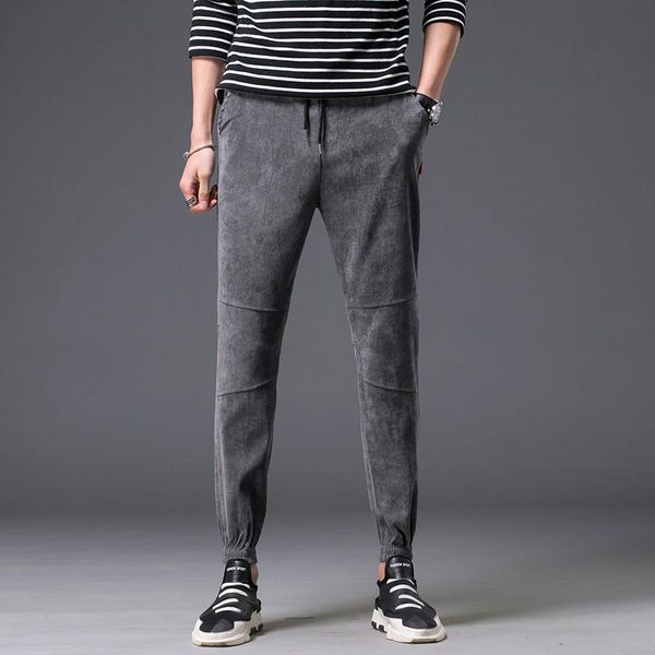 men's pants streetwear korean version of the trend beam foot sports casual feet corduroy harlan sweatpants, Black
men's pants streetwear korean version of the trend beam foot sports casual feet corduroy harlan sweatpants, Black
