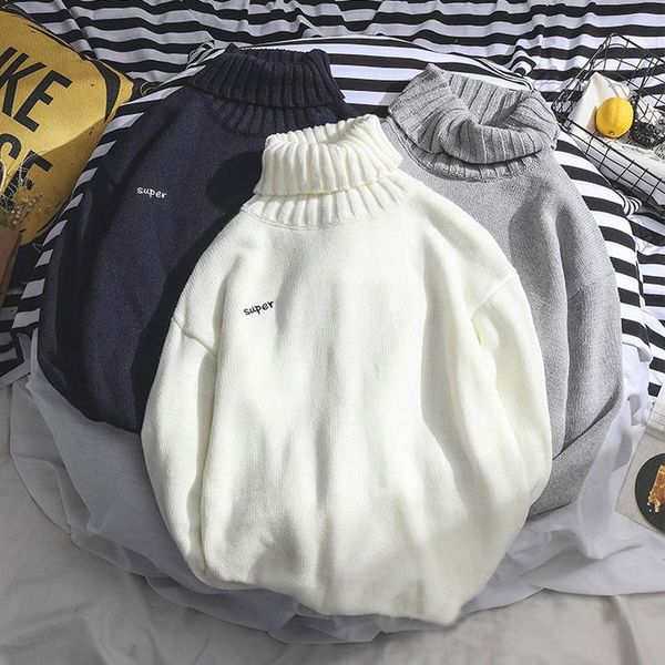 men's sweaters winter turtleneck sweater korean thick knit loose casual long sleeve mens pullover, White;black
men's sweaters winter turtleneck sweater korean thick knit loose casual long sleeve mens pullover, White;black