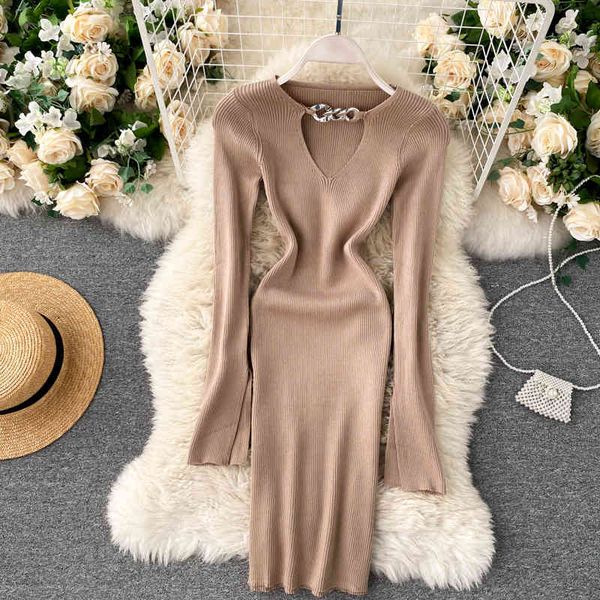 women design knitted dress hollow o neck split long sleeve pencil dresses autumn winter korean bodycon sweater dress 210419, Black;gray
women design knitted dress hollow o neck split long sleeve pencil dresses autumn winter korean bodycon sweater dress 210419, Black;gray