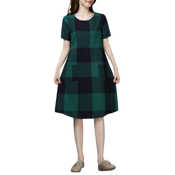 streetwear dress women's summer shirt ladies vintage plaid print short sleeve casual knee cotton selling 2021 dresses, Black;gray
streetwear dress women's summer shirt ladies vintage plaid print short sleeve casual knee cotton selling 2021 dresses, Black;gray