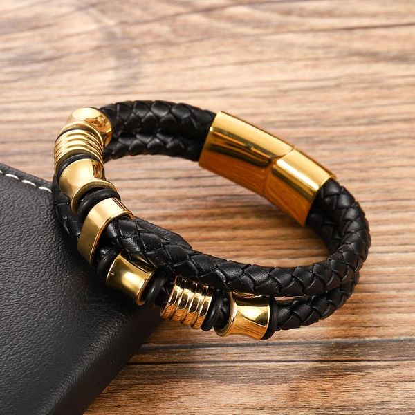 charm bracelets megin d classic punk personality genuine leather titanium steel for men women couple friend fashion gift jewelry, Golden;silver
charm bracelets megin d classic punk personality genuine leather titanium steel for men women couple friend fashion gift jewelry, Golden;silver