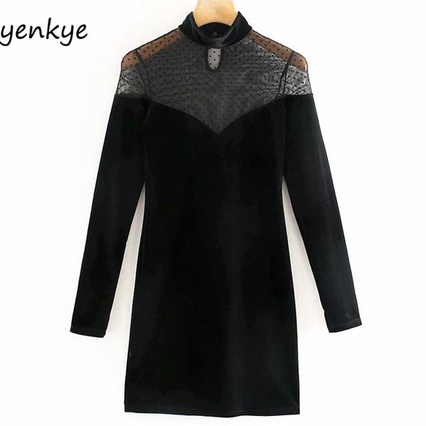 women semi-sheer gauze patchwork velvet dress female long sleeve high neck vintage black bodycon mini xngc9594 210514, Black;gray
women semi-sheer gauze patchwork velvet dress female long sleeve high neck vintage black bodycon mini xngc9594 210514, Black;gray