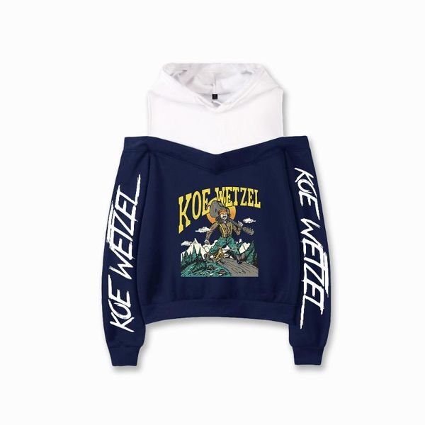 women's hoodies & sweatshirts koe wetzel fashion print printing women hooded off-shoulder sweatshirt, Black 
women's hoodies & sweatshirts koe wetzel fashion print printing women hooded off-shoulder sweatshirt, Black