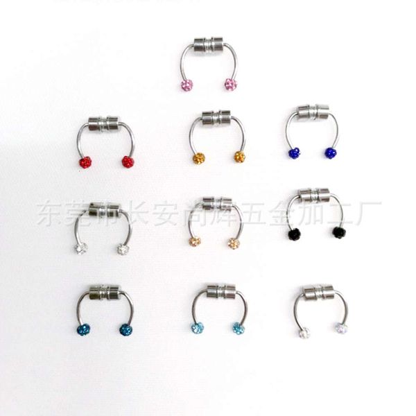 stainless steel magnetic nose ring diamond inlaid ball false jewelry u-shaped clip
stainless steel magnetic nose ring diamond inlaid ball false jewelry u-shaped clip