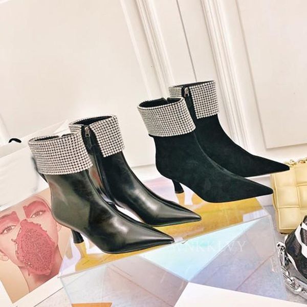 boots bling bling crystal ankle boots women pointed toe genuine leather high heel t-show shoes autumn short runway1 s1xc, Black
boots bling bling crystal ankle boots women pointed toe genuine leather high heel t-show shoes autumn short runway1 s1xc, Black