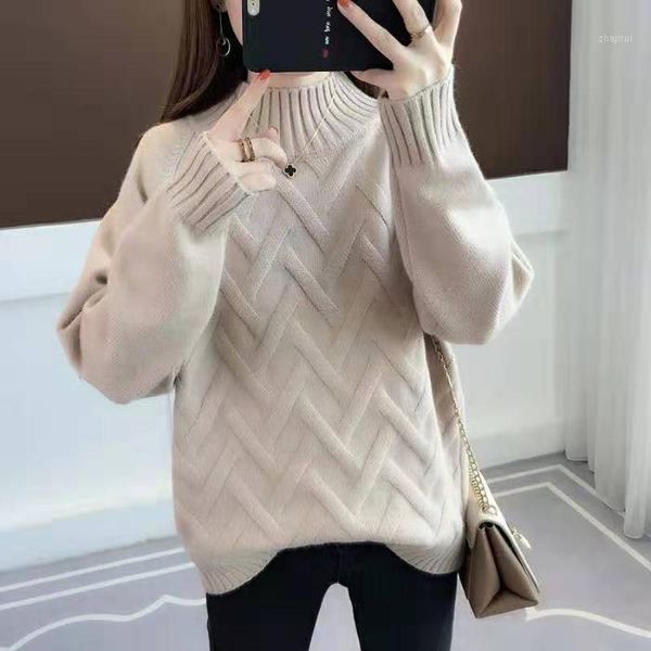 women's sweaters pullover sweater women 2021 autumn winter knit loose plus size, White;black
women's sweaters pullover sweater women 2021 autumn winter knit loose plus size, White;black