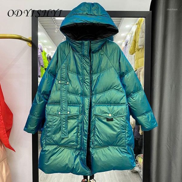 women's down & parkas coat women winter 2021 fashion glossy duck feather jacket hooded mid-length overcoat ladies korean loose warm out, Black
women's down & parkas coat women winter 2021 fashion glossy duck feather jacket hooded mid-length overcoat ladies korean loose warm out, Black