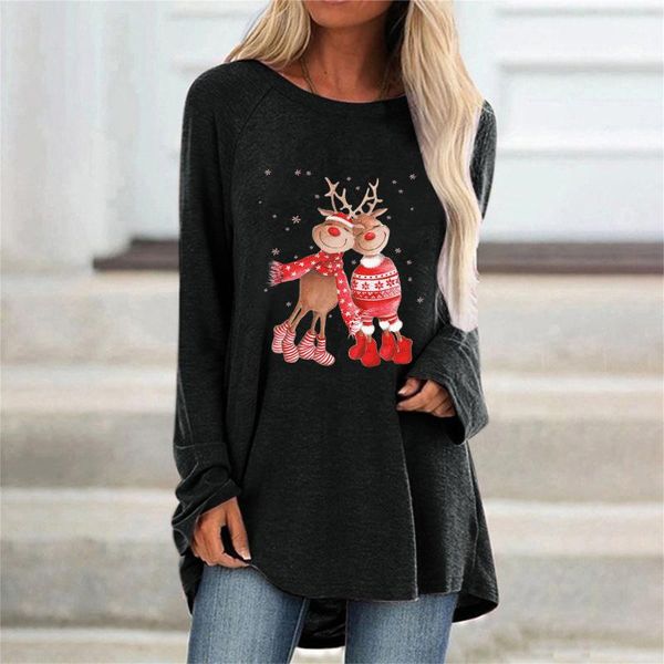 women's t-shirt reindeer love print christmas xmas women 2021 long-sleeved casual pullover navidad loose oversized t shirt, White
women's t-shirt reindeer love print christmas xmas women 2021 long-sleeved casual pullover navidad loose oversized t shirt, White