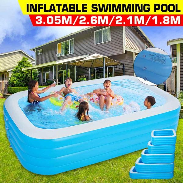 180/210/260/305m 4 layer rectangle large inflatable swimming pool family paddling for kids summer water party & accessories
180/210/260/305m 4 layer rectangle large inflatable swimming pool family paddling for kids summer water party & accessories