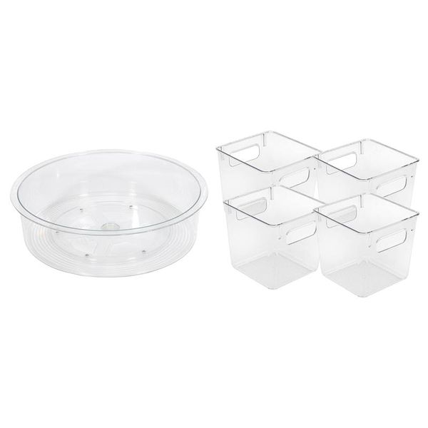 pcs plastic storage box bin containers for kitchen & 1 360 degree rotatable bottles jars
pcs plastic storage box bin containers for kitchen & 1 360 degree rotatable bottles jars