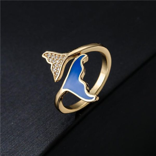 fashion blue oil bling cz fish tail shape open ring for women girl gold color wedding rings female accessories cluster, Golden;silver
fashion blue oil bling cz fish tail shape open ring for women girl gold color wedding rings female accessories cluster, Golden;silver