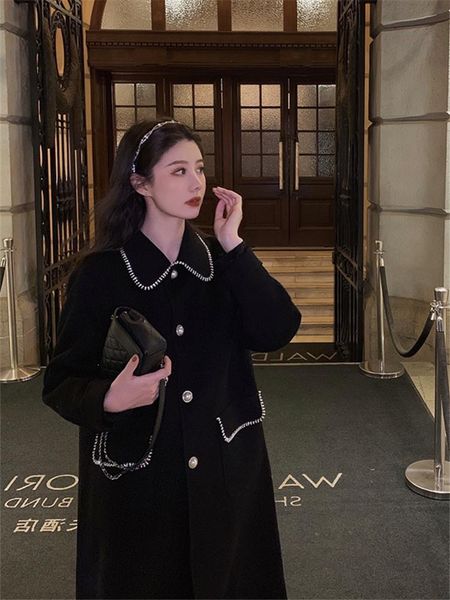 women's wool & blends autumn and winter 2021 large size wear fat mm thin celebrity small fragrant wind woolen coat korean version over, Black
women's wool & blends autumn and winter 2021 large size wear fat mm thin celebrity small fragrant wind woolen coat korean version over, Black