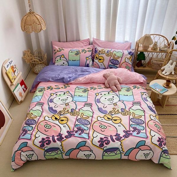 bedding sets cute cartoon cotton four-piece quilt cover 200*230 cm bed sheet 230*250 pillow 48*74 cm*2 skin-friendly comfortable
bedding sets cute cartoon cotton four-piece quilt cover 200*230 cm bed sheet 230*250 pillow 48*74 cm*2 skin-friendly comfortable