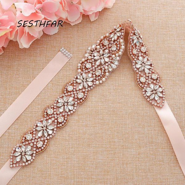 wedding sashes sesthfar bridal belt rhinestones rose gold crystal for accessories, White
wedding sashes sesthfar bridal belt rhinestones rose gold crystal for accessories, White