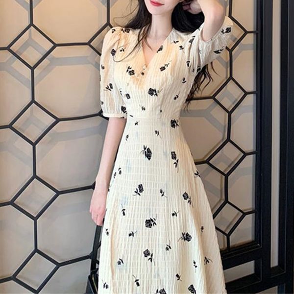 floral dress for women korean chic fashion casual clothing high waisted vintage v-neck mid-calf a-line 2021 summer new, Black;gray
floral dress for women korean chic fashion casual clothing high waisted vintage v-neck mid-calf a-line 2021 summer new, Black;gray