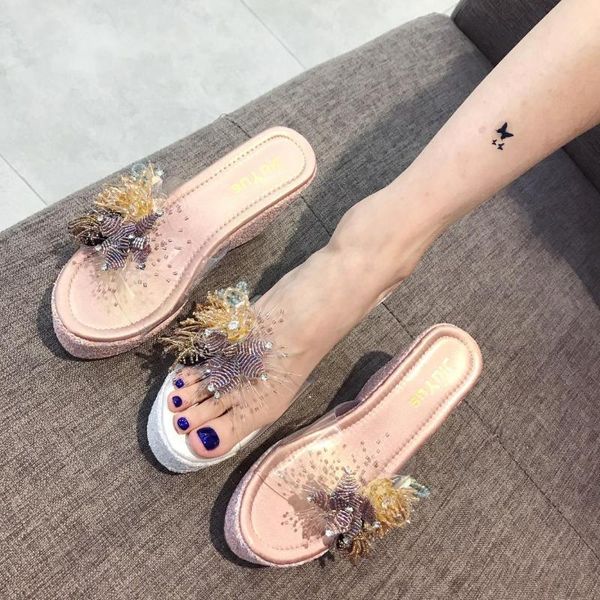 shoes women ladies' slippers on a wedge glitter slides pantofle shale female beach string bead fashion platform soft jelly 2021, Black
shoes women ladies' slippers on a wedge glitter slides pantofle shale female beach string bead fashion platform soft jelly 2021, Black