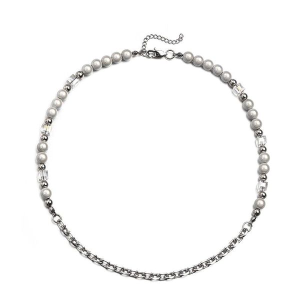 chains fashion simple hip hop square crystal reflective bead stainless steel necklace clavicle chain couple, Silver
chains fashion simple hip hop square crystal reflective bead stainless steel necklace clavicle chain couple, Silver