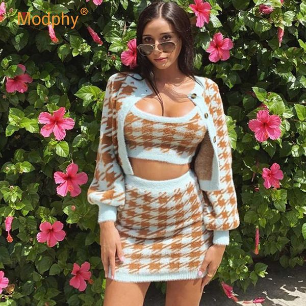 women plaid knit 3-piece suit jacket & vest high waist mini skirt female casual vacation wear autumn bodycon 210527, White
women plaid knit 3-piece suit jacket & vest high waist mini skirt female casual vacation wear autumn bodycon 210527, White
