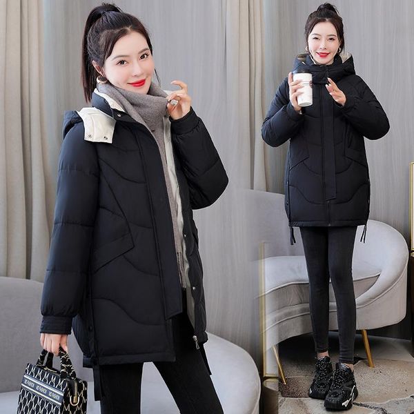 women's down & parkas 2021 large size mid-length korean loose thick jacket hooded stand collar cotton coat winter fashion women outwear, Black
women's down & parkas 2021 large size mid-length korean loose thick jacket hooded stand collar cotton coat winter fashion women outwear, Black