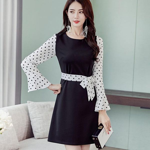 casual dresses 2021 autumn women's dress o-neck print polka dot ruff long sleeve slim waist a-line mini, Black;gray
casual dresses 2021 autumn women's dress o-neck print polka dot ruff long sleeve slim waist a-line mini, Black;gray
