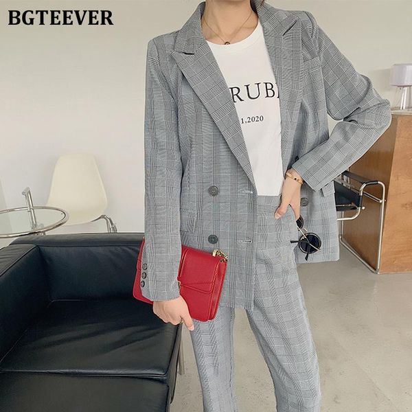vintage double breasted women plaid blazer jacket & high waist loose straight pants 2021 spring female 2 pieces set women's two piece, White
vintage double breasted women plaid blazer jacket & high waist loose straight pants 2021 spring female 2 pieces set women's two piece, White