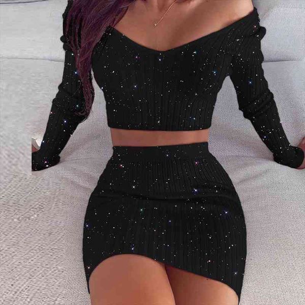 striped knit two-piece set soft women autumm v neck slimoff the shoulder long sleeve elegant ladies suit, White
striped knit two-piece set soft women autumm v neck slimoff the shoulder long sleeve elegant ladies suit, White
