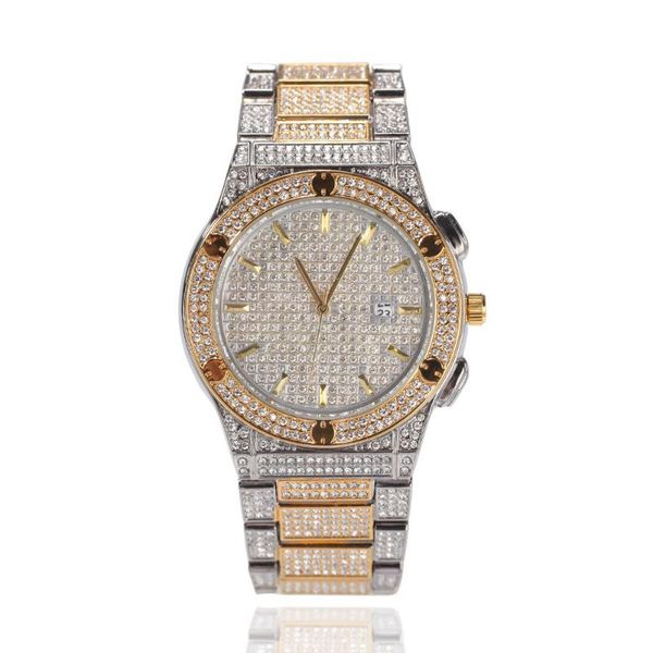 fashion men gold color watches automatic date diamond quartz watch hip hop luxury wristwatches, Slivery;brown
fashion men gold color watches automatic date diamond quartz watch hip hop luxury wristwatches, Slivery;brown