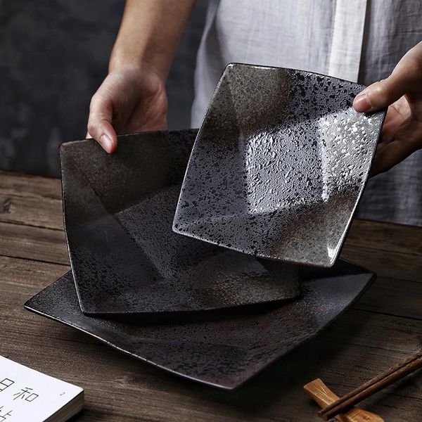 flatware sets japanese tableware ceramic plate black square dish bowl flat el porcelain set 6/7/8/9inch
flatware sets japanese tableware ceramic plate black square dish bowl flat el porcelain set 6/7/8/9inch