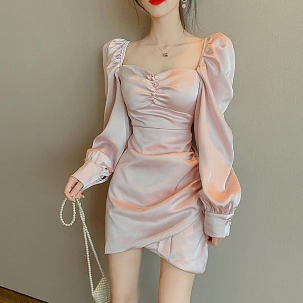 casual dresses satin dress long sleeve retro square collar spring 2021 puff vestidos, Black;gray
casual dresses satin dress long sleeve retro square collar spring 2021 puff vestidos, Black;gray