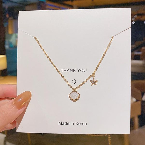 pendant necklaces titanium steel starfish shell necklace female tide net red temperament niche design sense clavicle chain, Silver
pendant necklaces titanium steel starfish shell necklace female tide net red temperament niche design sense clavicle chain, Silver