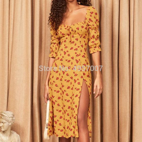 casual dresses 7evening flower printed yellow midi dress with square neckline & side vents - 2021 spring summer ladies, Black;gray
casual dresses 7evening flower printed yellow midi dress with square neckline & side vents - 2021 spring summer ladies, Black;gray