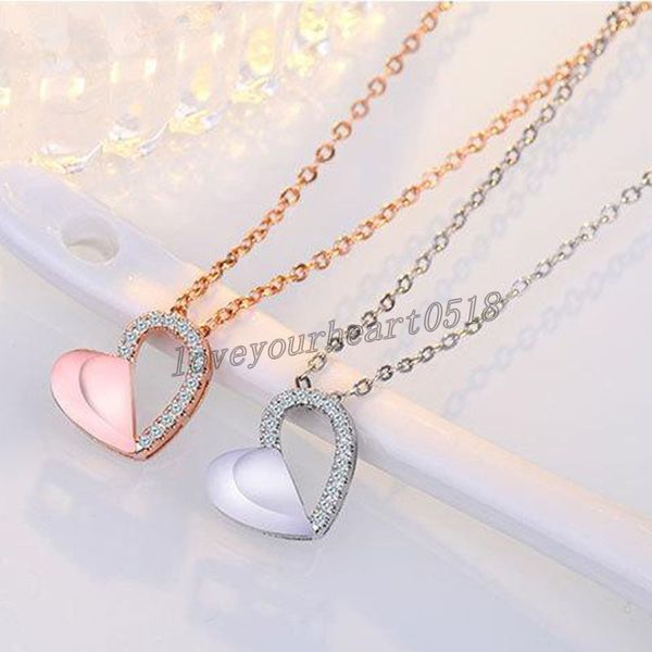 fashion double layer heart pendant clear cz necklace silver chain necklace for women fine jewelry wedding gift
fashion double layer heart pendant clear cz necklace silver chain necklace for women fine jewelry wedding gift