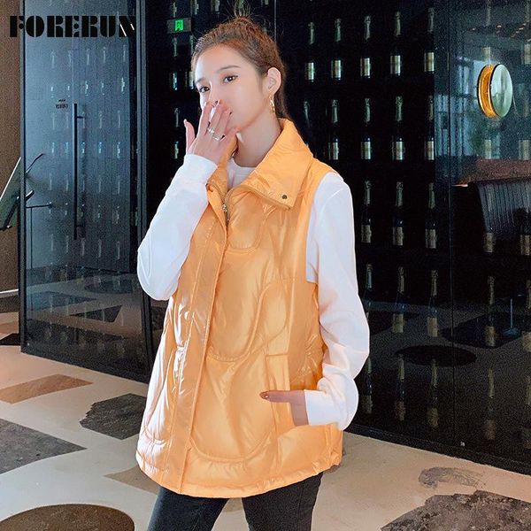 women's vests forerun 2021 winter vest shiny solid stand collar short windproof korean fashion sleeveless puffer drop, Black;white
women's vests forerun 2021 winter vest shiny solid stand collar short windproof korean fashion sleeveless puffer drop, Black;white