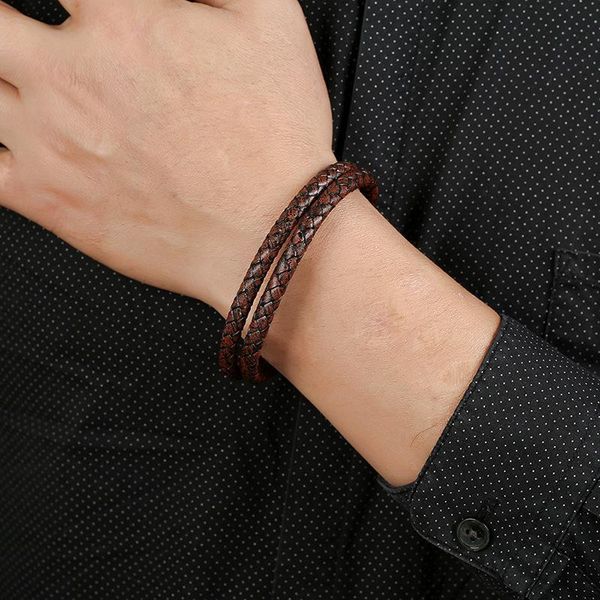 charm bracelets stainless steel magnetic buckle leather bracelet simple and versatile men's pu jewelry, Golden;silver
charm bracelets stainless steel magnetic buckle leather bracelet simple and versatile men's pu jewelry, Golden;silver
