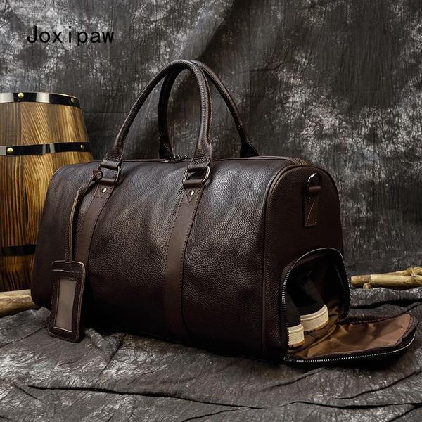 genuine leather men women travel bag soft real cowhide carry hand luggage bags shoulder male female duffel
genuine leather men women travel bag soft real cowhide carry hand luggage bags shoulder male female duffel