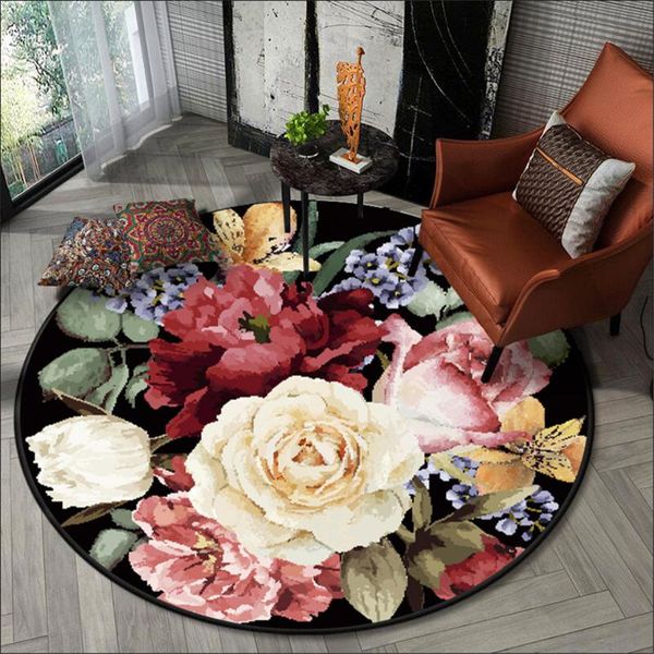 carpets qi jie 3d floral carpet luxury vintage europe flower round area rug black floor mat dining room decor
carpets qi jie 3d floral carpet luxury vintage europe flower round area rug black floor mat dining room decor