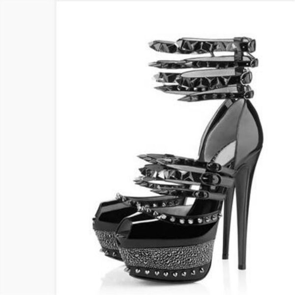 dress shoes shofoo shoes,elegant fashion women's shoes, rivet decoration, 14.5 cm high heel sandals, peep toe sandals., Black
dress shoes shofoo shoes,elegant fashion women's shoes, rivet decoration, 14.5 cm high heel sandals, peep toe sandals., Black