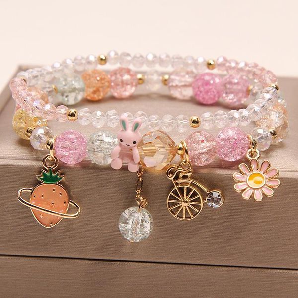 charm bracelets korean style popcorn crystal radish double layer women's bracelet female student friendship for woman, Golden;silver
charm bracelets korean style popcorn crystal radish double layer women's bracelet female student friendship for woman, Golden;silver