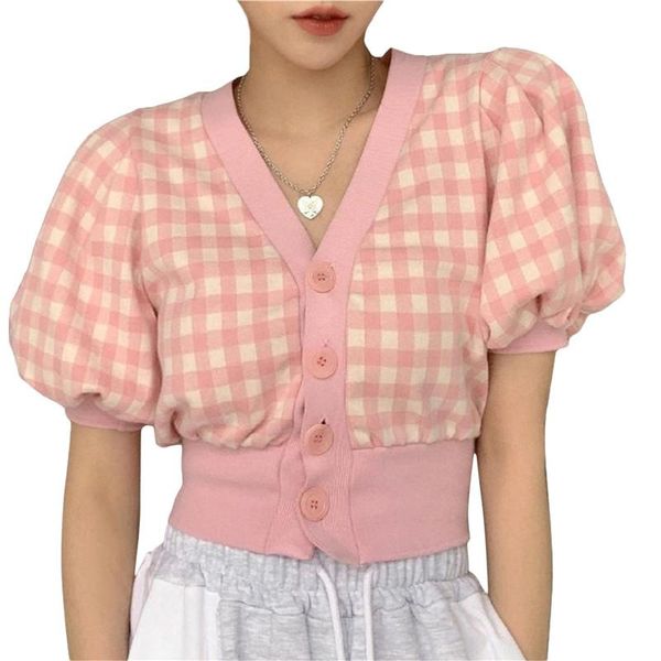 women's knits & tees women plaid crop cardigan sweaters adults button-down color block puff sleeve v-neck blouse fall coat jumpers 202, White
women's knits & tees women plaid crop cardigan sweaters adults button-down color block puff sleeve v-neck blouse fall coat jumpers 202, White