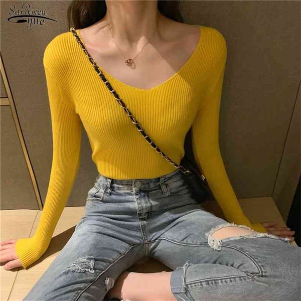 autumn winter v-neck sweater women pullovers women's knitted solid s slim long sleeve korean pull femme 10818 210510, White;black
autumn winter v-neck sweater women pullovers women's knitted solid s slim long sleeve korean pull femme 10818 210510, White;black