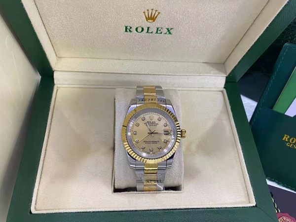 with original box datejust 41mm watch diamond dial bezel 126234 a2813 automatic mens watches steel two tone gold jubilee bracelet wristwatch, Slivery;brown
with original box datejust 41mm watch diamond dial bezel 126234 a2813 automatic mens watches steel two tone gold jubilee bracelet wristwatch, Slivery;brown