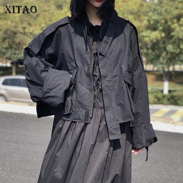 women's jackets xitao black stand collar jacket women loose fashion all match zipper pockets personality casual 2021 autumn streetwear, Black;brown
women's jackets xitao black stand collar jacket women loose fashion all match zipper pockets personality casual 2021 autumn streetwear, Black;brown