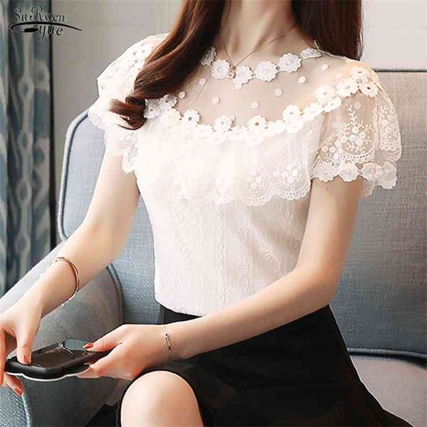 blusas women blouse shirt summer short sleeve hollow lace fashion floral 's clothing 0051 210421, White
blusas women blouse shirt summer short sleeve hollow lace fashion floral 's clothing 0051 210421, White