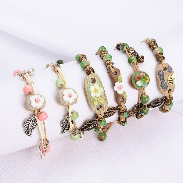retro bracelet women flower leaf ceramic hand made diy bracelets artware for girl gift jewelry wholesale charm, Golden;silver
retro bracelet women flower leaf ceramic hand made diy bracelets artware for girl gift jewelry wholesale charm, Golden;silver