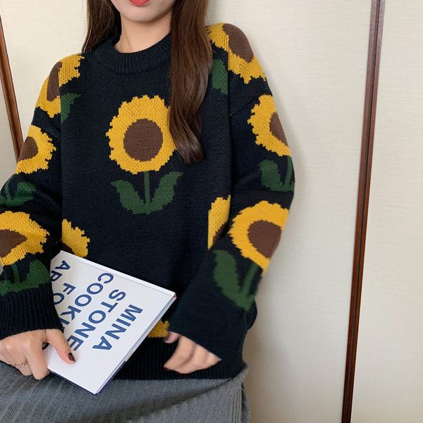 women's sweaters sunflower shirt autumn and winter korean version of the slacker female sweater in student round neck biggorange nyvt, White;black
women's sweaters sunflower shirt autumn and winter korean version of the slacker female sweater in student round neck biggorange nyvt, White;black