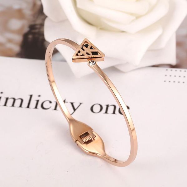 bangle v-430 personality cute geometric figure small fortune fan triangle character rose gold titanium steel bracelet jewelry, Black
bangle v-430 personality cute geometric figure small fortune fan triangle character rose gold titanium steel bracelet jewelry, Black